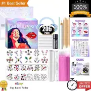 Safe and Stylish Teeth Jewelry: 205Pcs DIY Gems for Personalized Smile Makeover