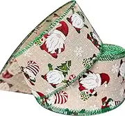 Thick Gonk Hessian Style Christmas Ribbon Great for Accessories Cake Decorating Ribbon & Decoration Ideas for Present Gift Wrap, Bows, (Thick Gonk Ribbon 2M)