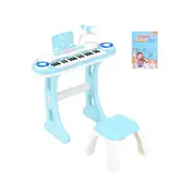 Babyjoy 37-Key Kids Piano Toy Toddler Electronic Keyboard w/Stool Educational Musical Instrument Blue