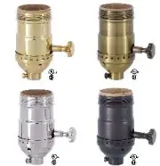 B&P Lamp Solid Brass Turn Knob Early Electric Industrial Style Lamp Sockets