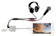 For iPhone iPad video recording - Headphone Mic break-out splitter Y cord with i