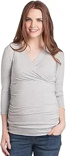 Lilac Maternity Women's Maternity Michelle Crossover Top, Grey