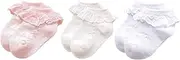 [ZANDO] Baby Girls' Socks Cotton Baby Socks Elastic Socks with Ruffle Lace Breathable