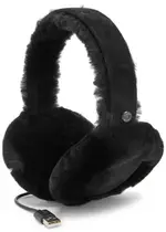 Ugg Shearling Trimmed Suede Bluetooth Earmuffs , Hats, Black One Size