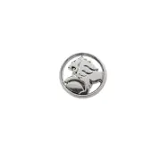 333450 HOLDEN ROUND SILVER LION HERITAGE LOGO COLLECTABLE PIN BADGE ON CARD