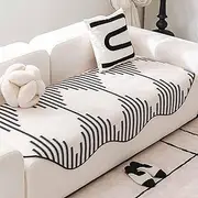 Chenille Couch Covers, Sofa Cover for Individual/Loveseat/3 Cushion/L Shaped/Chaise Lounge Couch/Sectional Couch, Pet Friendly Washable Non Slip Slipcover (Black,90 * 90cm)