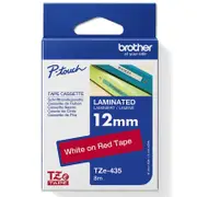 Brother TZE-435 Laminated Labelling Tape 12mm (White On Red)