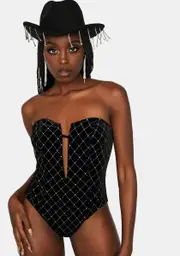 Round Of Applause Velvet Bodysuit