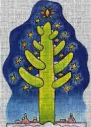 Needlepoint Handpainted Sundance Designs Cactus Christmas Tree 6x9