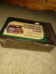 Vtg 12 Cassette Tape Carrying / Storage Case Service Mfg Co. USA (Brown) New