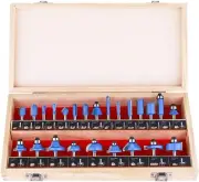 Professional Grade 1/4" Shank Router Bits Set - 24 Durable Alloy Tools Included