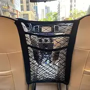 TDTNEB Car Storage Net Bag Between Seats Car Divider Pet Barrier Stretchable Elastic Mesh Bag Organizer