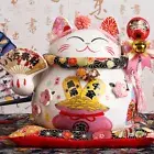 7.8 inch Ceramic Fortune Cat Maneki Neko Ornament Home Decoration Gift Feng Shui