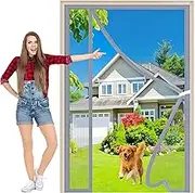 Mosquito Magnetic Doors Screen 140x270cm Grey Magnetic Window Mosquito Net with Self Adhesive Tape Without Drilling Easy Installation for Patio Balcony Apartment Door