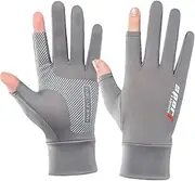 Sun Protection Gloves, Women Men 2 Half Finger Driving Gloves, Flexible Touchscreen Gloves for Fishing Running Hiking Cycling Jmedic