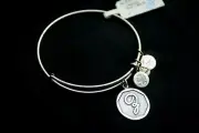 ALEX AND ANI - Initial 'E' - Charm Bangle Silver Bracelet - 2015 BRAND NEW