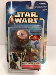 Star Wars ‘02 Attack of the Clones #23 Yoda Jedi Master Action Fig & Accessories