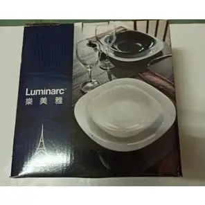 (二手)法國進口 Luminarc 樂美雅 強化餐具組 10件組 碗盤組 碗盤 器皿 餐具 強化玻璃 不易破  無使用痕