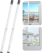 AceMining Sliding Door Security Bar,Heavy Duty Sliding Patio Door Lock Bar, 20-50inch Adjustable Multi-use Window Security Bars, Sliding Door Stopper,White,2Pack