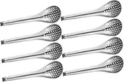 CATIEBYE 8pc Stainless Steel Fish Roe Colander Serving Spoon Set Catering Spoons Metal Cooking Utensils Kitchen Home Restaurant Use