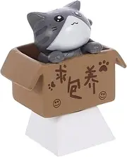TEHAUX Mechanical Keyboard R4 Profile Key Caps Cat Design Custom Keyboard Accessories Grey