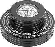 LP Record Weight Stabilizer Turntable Disc Clamp with High Gradienter, 33rpm 45rpm, Soft Base Pad, Material, Black Silver, for Turntable Speaker (Black)