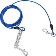 Toyvian Dog Leash Heavy Duty Pet Collar Spring Buckle Connection Snap Clasp Hook Spring Outdoor Camping Supplies Double Opening Swivel Snap Hook Camping Rope Blue Plastic Coated Wire Rope