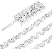uxcell 5 Yard Sequins Beaded Lace Trim 0.6 Inch Wave Sequin Braid Trim Strip Paillette Ribbon for Crafts, Embellishments, DIY Sewing Costume, Bling Silver