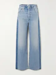 [Citizens of Humanity] Citizens of Humanity - + Net Sustain Ayla Baggy Tuxedo High-rise Wide-leg Two-tone Organic Jeans - Light denim - 23 23 Blue