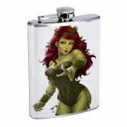 Irish Flask D9 8oz Stainless Steel Ireland Leprechaun Lucky Shamrock Whiskey