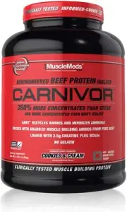 MUSCLEMEDS CARNIVOR (4 LB) beef protein isolate creatine dark matter xpel t-bomb