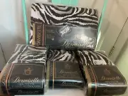 Vintage NIP Dormisette Zebra King Flannel Fitted Sheet & 6 Pillowcases