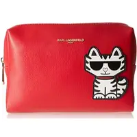 在飛比找蝦皮購物優惠-台灣現貨 KARL LAGERFELD 卡爾 紅色貓咪化妝包