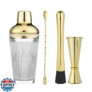 FayuuGem Gold Cocktail Shaker Set - Bartender Shaker Kit with Mixing Tools an