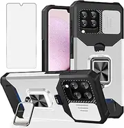 Vatkyc Galaxy A42 5G Case Wallet Detachable Credit Card Holder with Screen Protector with Kickstand, 360 Full Body Shockproof Protective Phone Case for Samsung Galaxy A42 5G,White