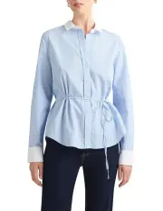 [David Lawrence] Aiden Cotton Shirt in Blue Stripe