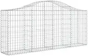 5 Pcs Arched Gabion Basket 200x30x80/100cm - Galvanised Iron Planters for Garden, Landscape & Outdoor Decoration - Durable & Rust-Resistant