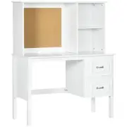HOMCOM 19.75 in. Rectangular White 2 Drawer Computer Desk with Drawers and