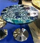 Natural Agate stone Inlay LED Table Coffee console Table Top Hallway Home Decor
