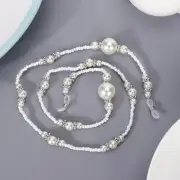 Elegant Artificial Pearl Eyeglasses Cord Alloy Anti-Slip Strap Rope Glasses ECA