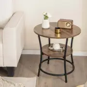 Costway 2-Tier Round End Table with Open Storage Shelf for Living Room-Coffee...