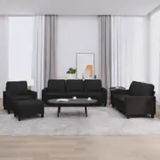Sofa Set with Cushions Upholstered Lounge Sofa Couch Settee Faux Leather vidaXL