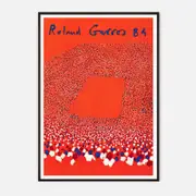 Galrie Roland Garros 1984 - Stunning Abstract Tennis Art Print for Home Decor, Black Frame, A0 84 x 119cm (33 x 47inch)