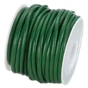 Round Leather String Cord, 5.5 Yards Leather Rope (Dark Green, 3mm/0.12")