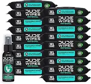 DUDE Wipes Flushable Wipes MONDO Pack, 18pks (864 wipes), Mint Chill, plus a bonus DUDE Bombs Spray. Scented Wet Wipes with Vitamin-E, Aloe, Eucalyptus & Tea Tree Oils, Septic and Sewer Safe