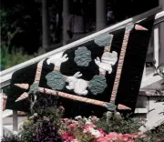 BUNNIES IN THE GARDEN ----- APPLIQUE & STRIP VINTAGE QUILT PATTERN