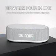 4-In-1 Desktop Clock USB Wireless Charging Night Light Thermometer Alarm Clock Wireless Charger Pad Stand Alarm Bedroom
