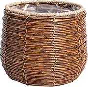 Yardwe Woven Rattan Storage Basket Decorative Countertop Container for Fruits Snacks Organizing Rustic Style Durable Stylish Home Accessory