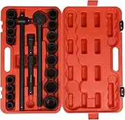 21pcs 3/4" Short Drive Socket Metric Master Set, Complete Impact Metric Set Ever Sizes, Standard/Deep Sockets（High Strength, Corrosion Resistant）