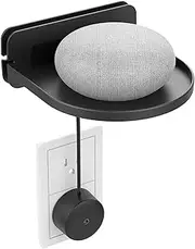 [sciuU] Universal Wall Mount, ABS Wall Shelf for Google Home mini, Google Wifi, Security Camera, Sonos, Speakers, Smart Home, Built-in Cable Organizer, Installation with 3M Adhesive or Screws, Black